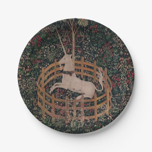 Unicorn Hunt Medieval Art _ Unicorn Rests in Garde Paper Plates