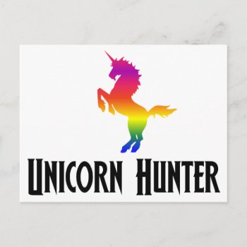 Unicorn Hunter (rainbow) Postcard by egogenius at Zazzle