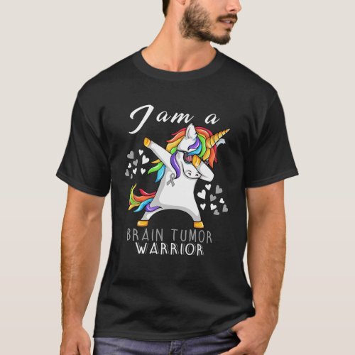 Unicorn I Am A Brain Tumor Warrior T_Shirt