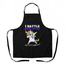 Unicorn I Battle Rectal Cancer Awareness T-Shirt Apron