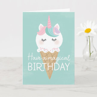 Unicorn Ice cream birthday card