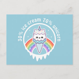 Unicorn Ice Cream Cone Postcard