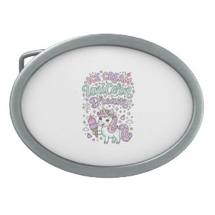 Unicorn Ice Cream Unicorn Dream Cute Pastel Produc Belt Buckle