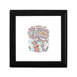 Unicorn Ice Cream Unicorn Dream Funny Typography D Gift Box
