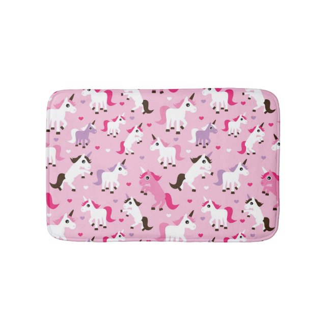 unicorn illustration kids background bathroom mat (Front)