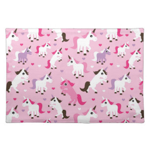 unicorn illustration kids background cloth placemat