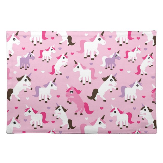 unicorn illustration kids background cloth placemat (Front)