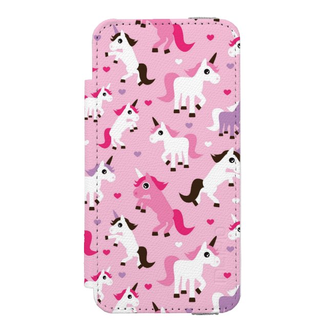 unicorn illustration kids background incipio iPhone wallet case (Folio Front)