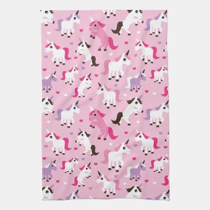 unicorn illustration kids background kitchen towel