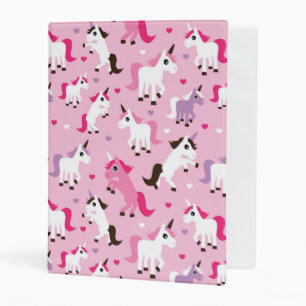unicorn illustration kids background mini binder