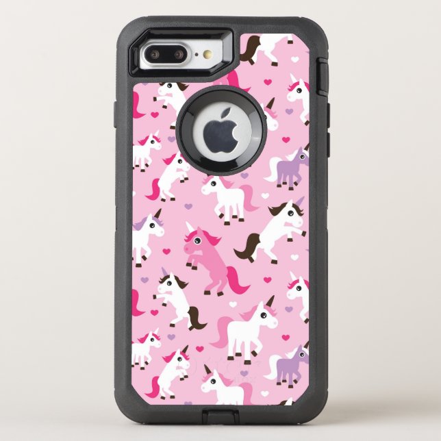 unicorn illustration kids background otterbox iPhone case (Back)