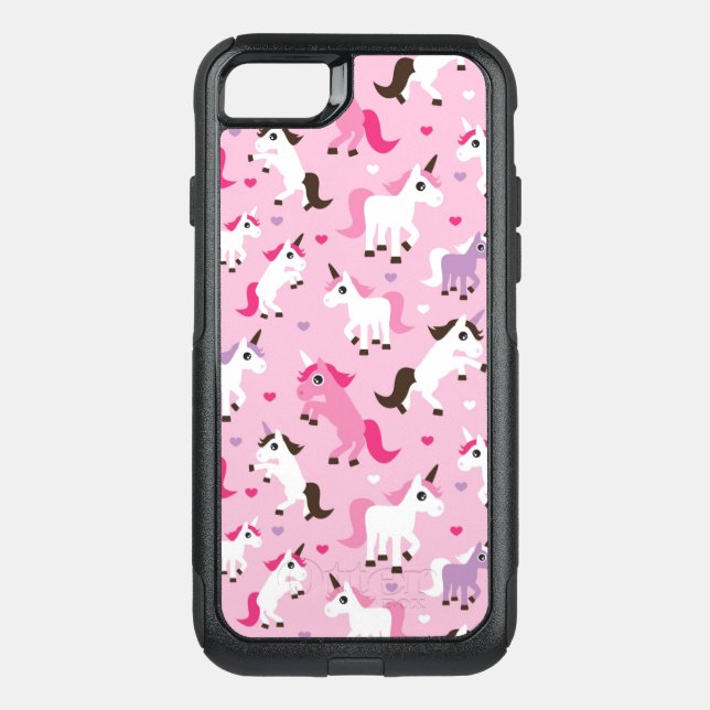 unicorn illustration kids background otterbox iPhone case (Back)