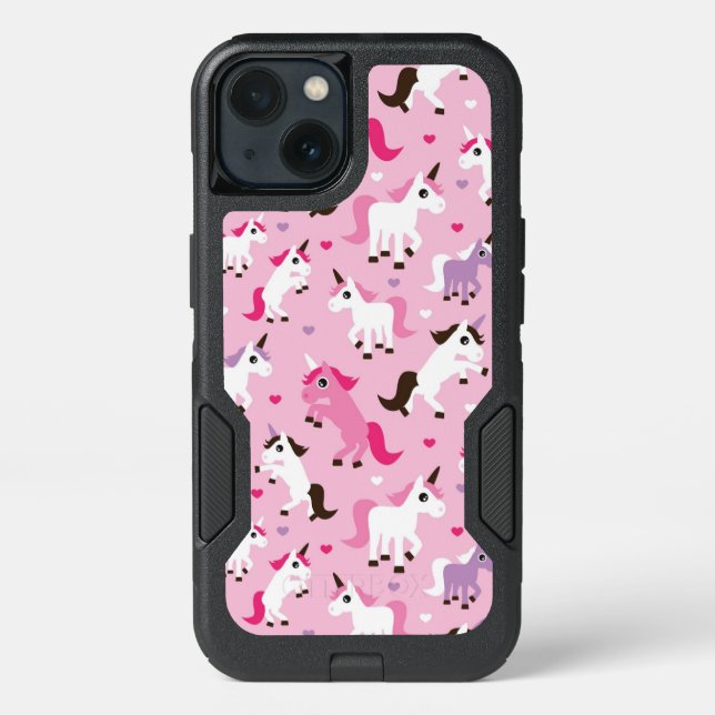 unicorn illustration kids background otterbox iPhone case (Back)