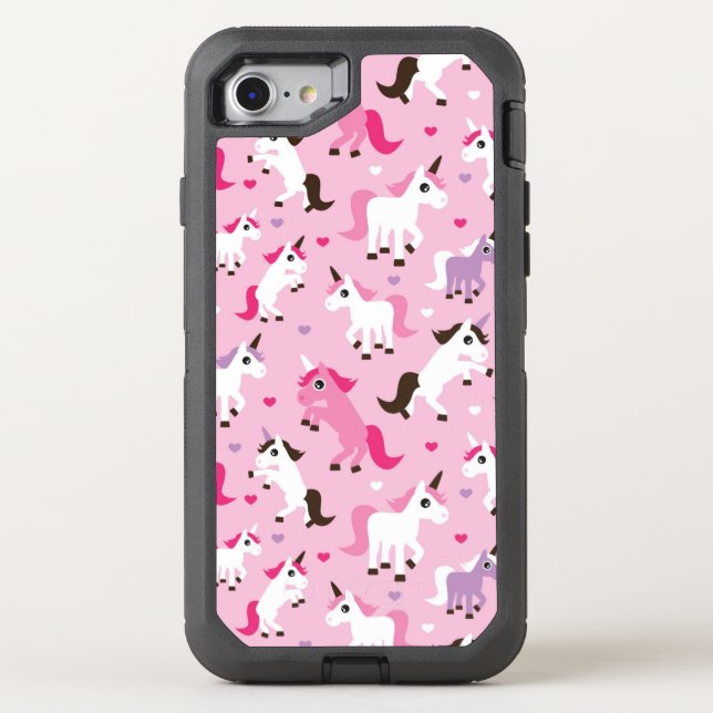 unicorn illustration kids background otterbox iPhone case (Back)
