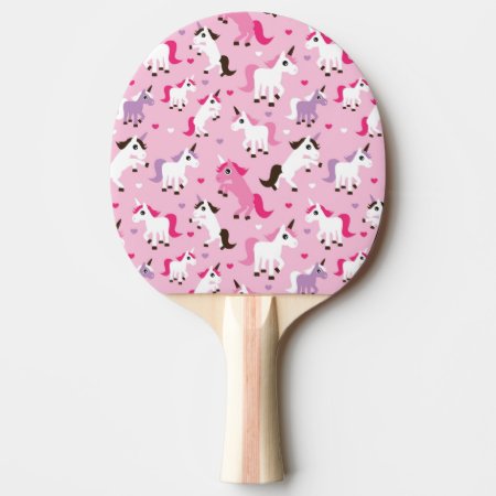 Unicorn Illustration Kids Background Ping-pong Paddle