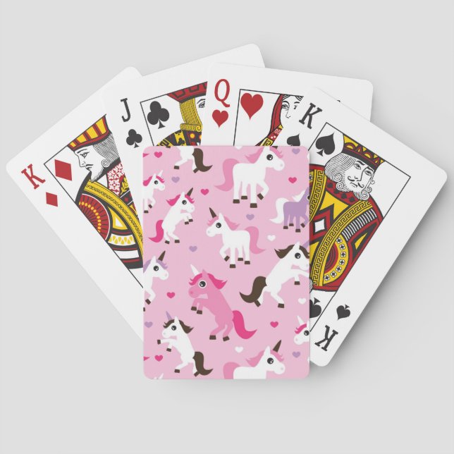 unicorn illustration kids background poker cards (Back)