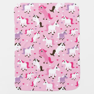 unicorn illustration kids background receiving blanket