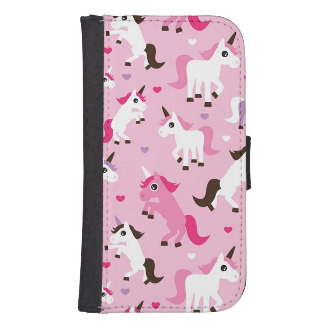 unicorn illustration kids background samsung galaxy wallet case (Front)