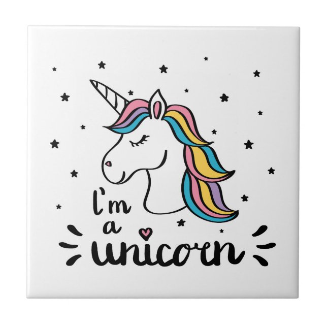 Unicorn | I'm A Unicorn Ceramic Tile (Front)