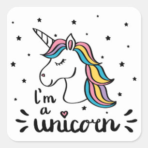 Unicorn I'm A Unicorn Square Sticker