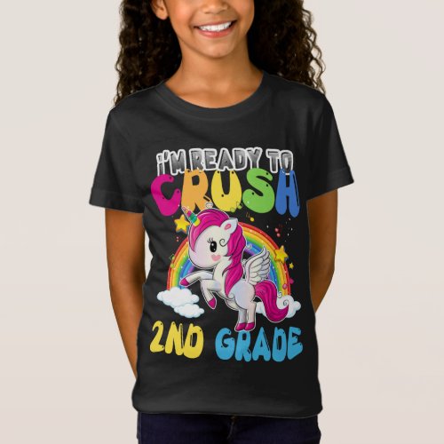 Unicorn Im Ready To Crush 2nd Grade T_Shirt