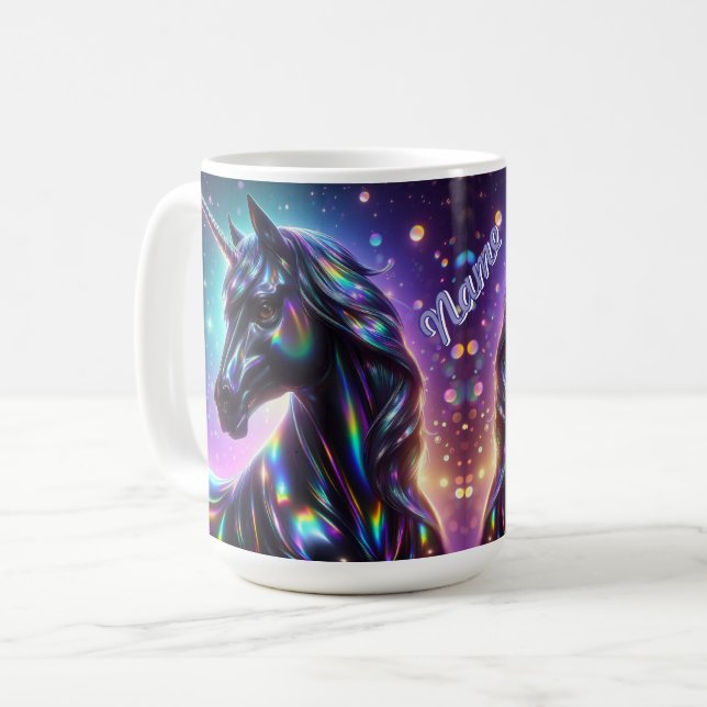 Unicorn in a Magical Sparkle Background Coffee Mug (Front Left)