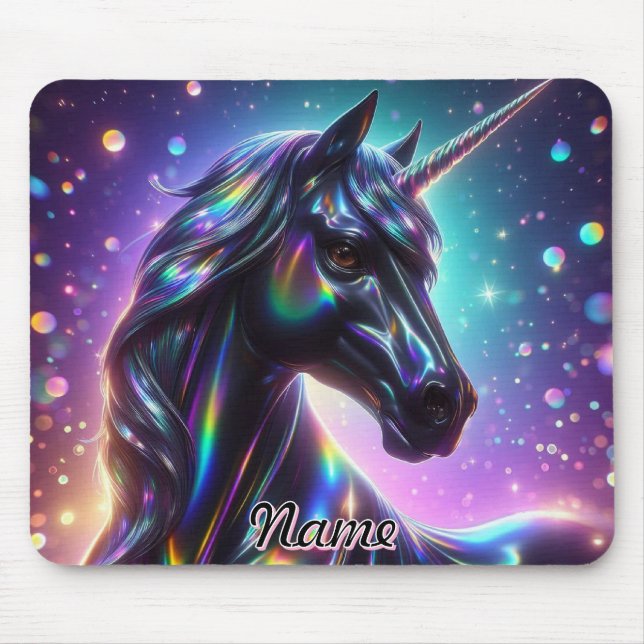 Unicorn in a Magical Sparkle Background Mouse Pad (Front)