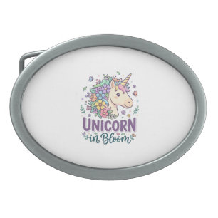 Unicorn in Bloom Bold Typography Print on Demand D Belt Buckle