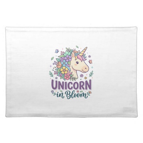 Unicorn in Bloom Bold Typography Print on Demand D Cloth Placemat
