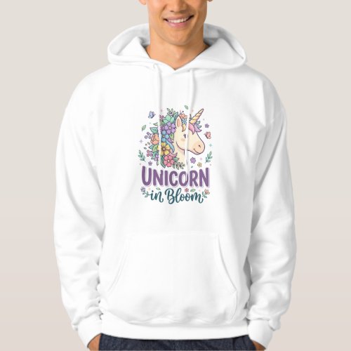 Unicorn in Bloom Bold Typography Print on Demand D Hoodie