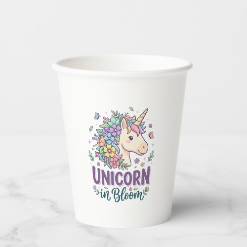 Unicorn in Bloom Bold Typography Print on Demand D Paper Cups