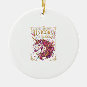 Unicorn in Bloom Stylish Zazzle Design_1 Ceramic Ornament