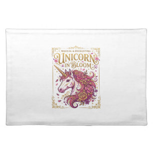 Unicorn in Bloom Stylish Zazzle Design_1 Cloth Placemat