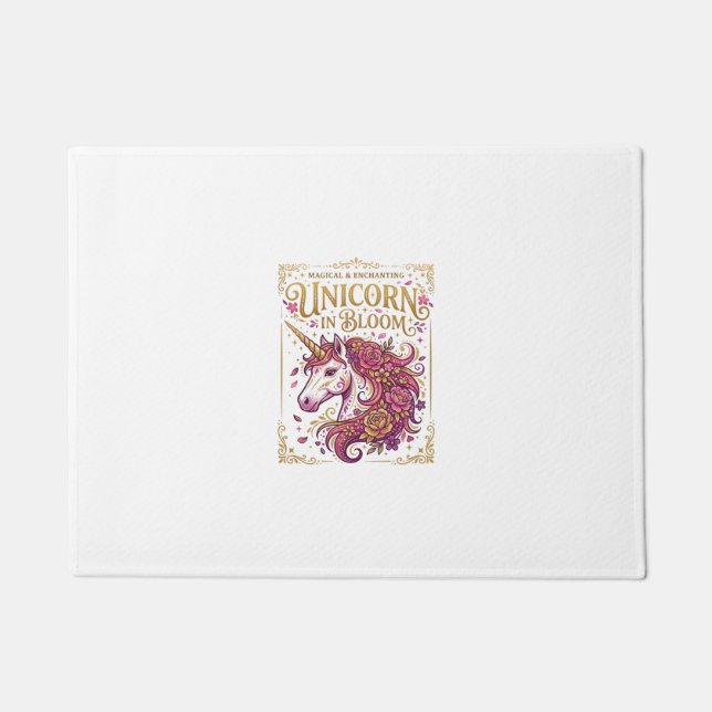 Unicorn in Bloom Stylish Zazzle Design_1 Doormat (Front)