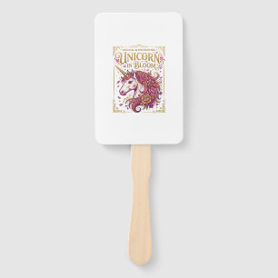 Unicorn in Bloom Stylish Zazzle Design_1 Hand Fan