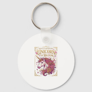 Unicorn in Bloom Stylish Zazzle Design_1 Keychain