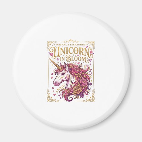 Unicorn in Bloom Stylish Zazzle Design_1 Magnet