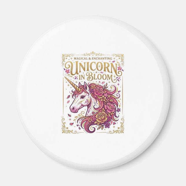 Unicorn in Bloom Stylish Zazzle Design_1 Magnet (Front)