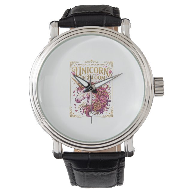 Unicorn in Bloom Stylish Zazzle Design_1 Watch (Front)