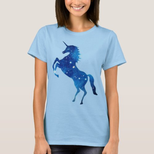 Unicorn in Deep Blue Pleiades Star Image T_Shirt
