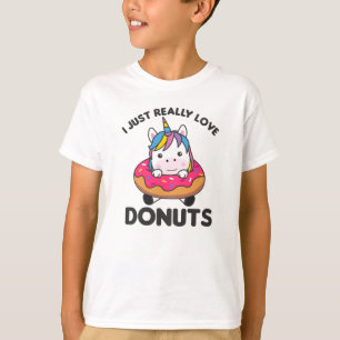 Unicorn In Donut Unicorns Are Cute Animal Girls T-Shirt