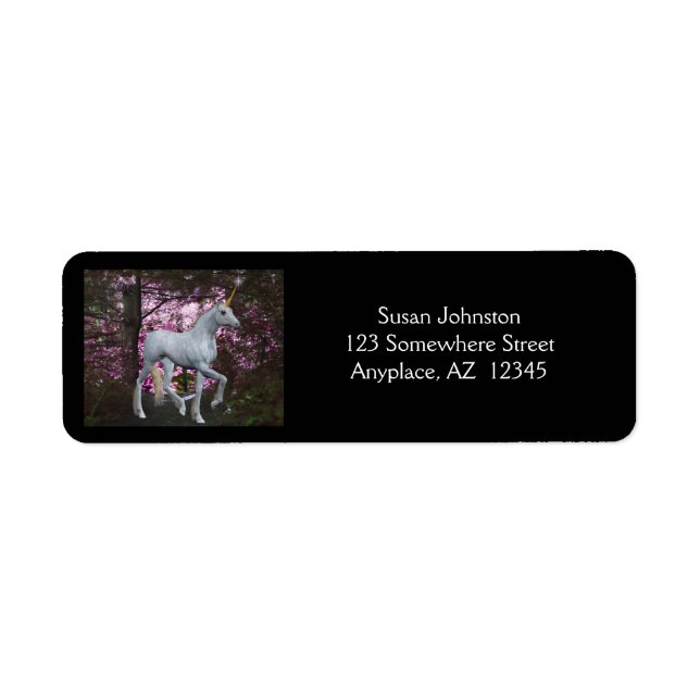 Unicorn In Forest Fantasy Address Label (Front)