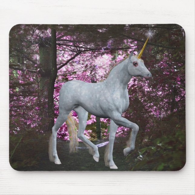 Unicorn In Forest Fantasy Mousepad (Front)