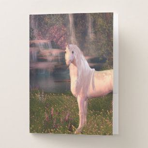 Unicorn in front of a waterfall  pocket folder