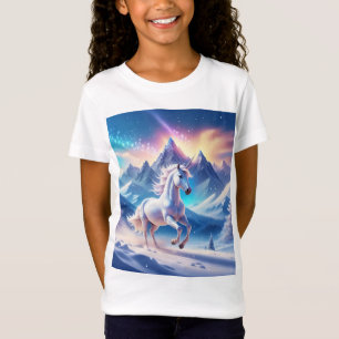 Unicorn in Majestic Snowy Mountains T-Shirt