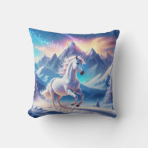 Unicorn in Majestic Snowy Mountains