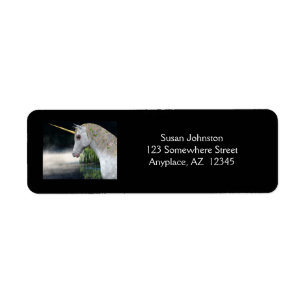 Unicorn In Mist Fantasy Address Label