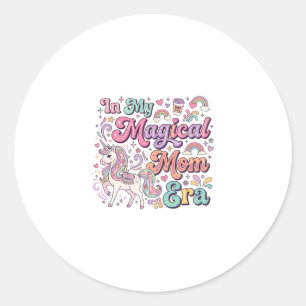 Unicorn In My Magical Mom Era Kawaii POD Artwork_1 Classic Round Sticker