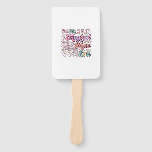 Unicorn In My Magical Mom Era Kawaii POD Artwork_1 Hand Fan