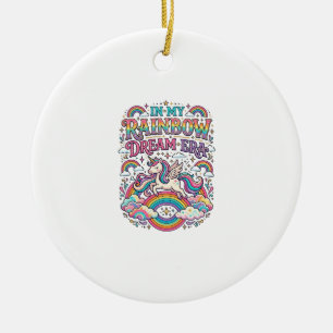 Unicorn In My Rainbow Dream Era Colorful Apparel G Ceramic Ornament